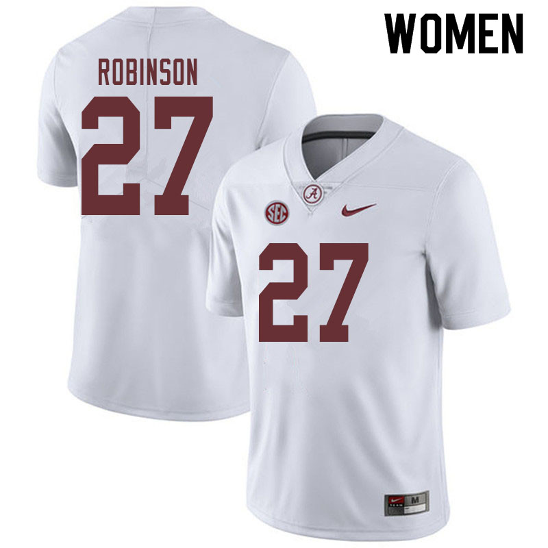Alabama Crimson Tide Women's Joshua Robinson #27 White NCAA Nike Authentic Stitched 2019 College Football Jersey CV16F77JC